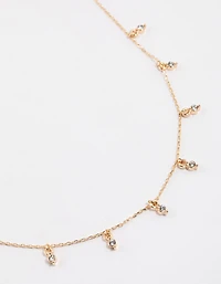 Collier et ensemble de polissage en gouttes de diamants en or