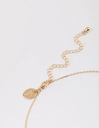 Gold Diamante Droplet Necklace & Polishing Set