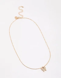 Gold Pave Butterfly Necklace & Polishing Set