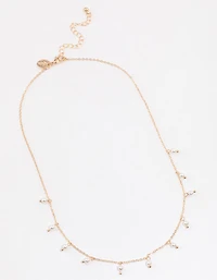 Gold Pearl Droplet Necklace & Polishing Set