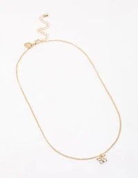 Gold Diamante Butterfly Necklace & Polishing Set