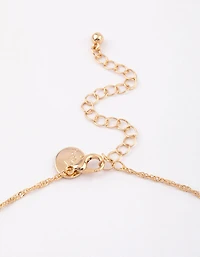 Gold Bezel Diamante Drop Necklace & Polishing Set