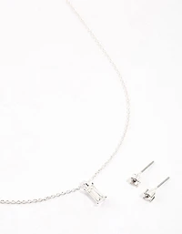 Silver Baguette Drop Jewellery & Polishing Set