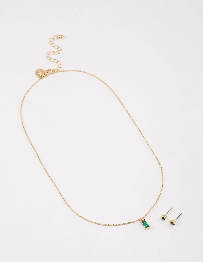 Gold Baguette Drop Jewellery & Polishing Set