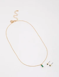 Gold Baguette Drop Jewellery & Polishing Set