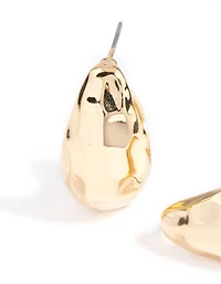 Gold Plated Textured Bold Hoop Earrings