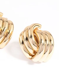Gold Plated Knotted Stud Earrings