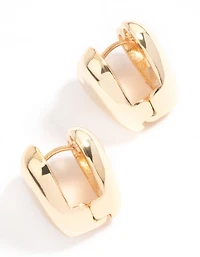 Boucles d’oreilles Huggie en forme de cœur plaquées or