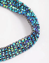 Gunmetal Diamante & Pearl Cup Chain Bracelet