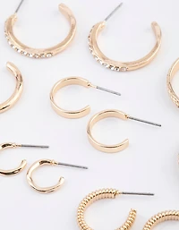 Gold Multi Hoop Earrings 6-Pack