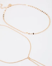 Gold Disc Link Layered Necklace