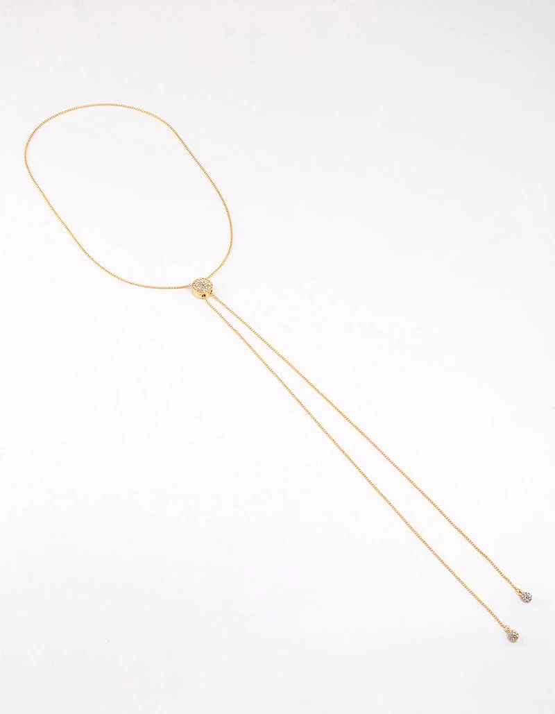 Gold Diamante Adjustable Chain Necklace