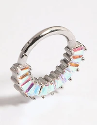 Surgical Steel Baguette Stone Clicker Ring