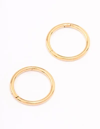 Gold Plated Plain Clicker Earrings 7mm