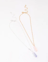 Kids Star & Clear Crystal BFF Pendant Necklaces
