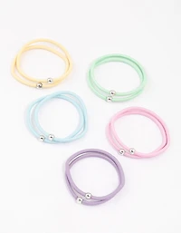Kids Fabric Rainbow Hair Tie 10-Pack
