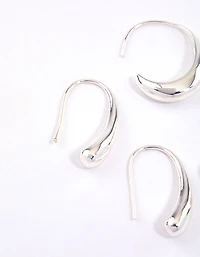 Silver Teardrop Hoop Earrings Pack