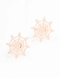 Gold Spiderweb Stud Earrings