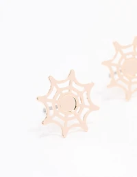 Gold Spiderweb Stud Earrings