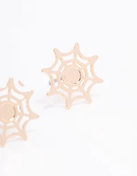 Gold Spiderweb Stud Earrings