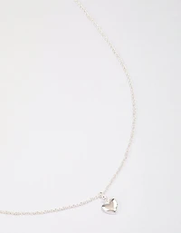 Sterling Silver Puffy Heart Pendant Necklace
