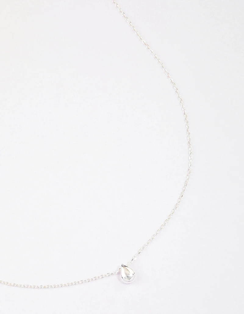Sterling Silver Teardrop Pendant Chain Necklace