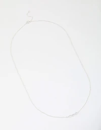 Sterling Silver Trio Round Cubic Zirconia Necklace
