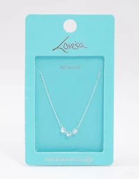 Sterling Silver Trio Round Cubic Zirconia Necklace