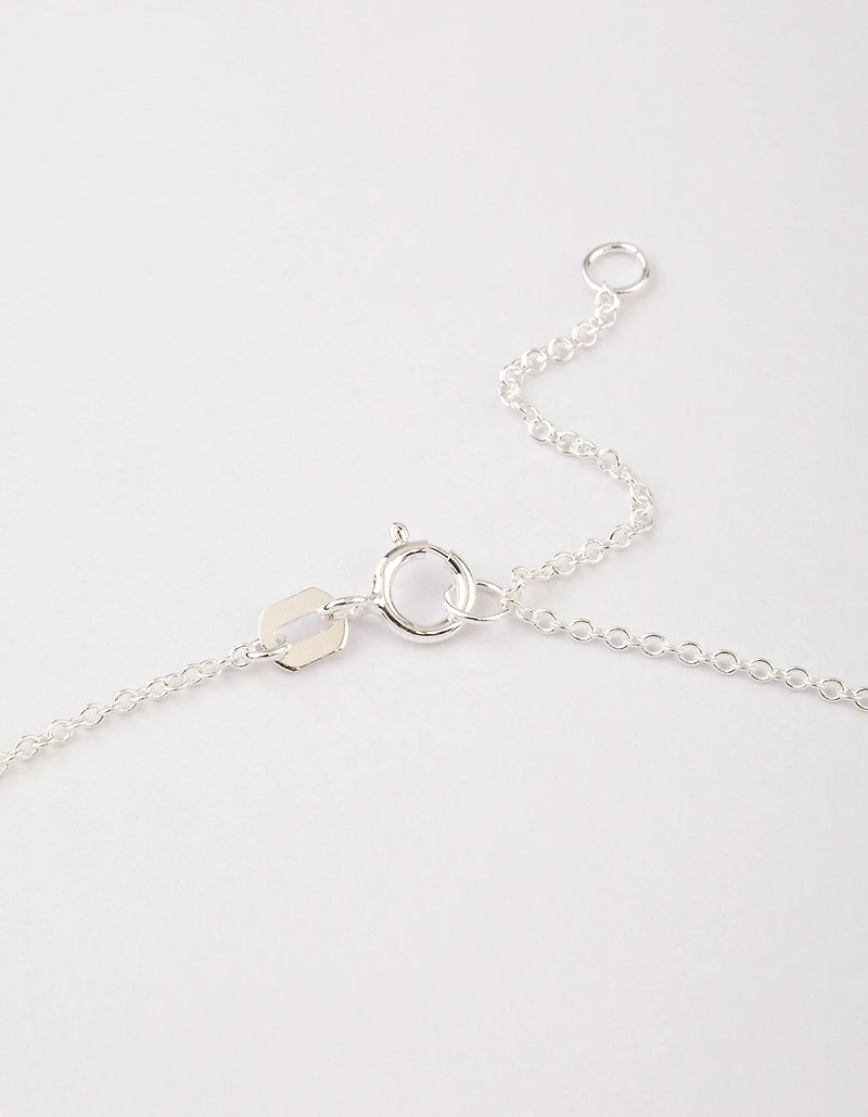 Sterling Silver Cubic Zirconia Stem Necklace