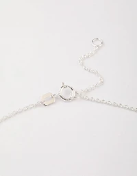 Sterling Silver Cubic Zirconia Stem Necklace