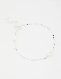 Sterling Silver Lane Rope Pearl Bracelet