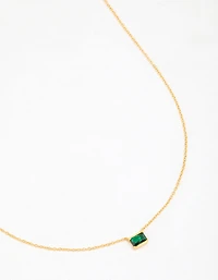 Gold Plated Sterling Silver Horizon Emerald Cut Necklace