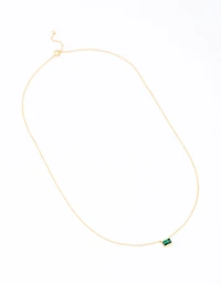 Collier Horizon taille émeraude en argent sterling plaqué or