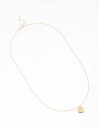 Gold Plated Sterling Silver Baguette Heart Necklace