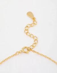 Gold Plated Sterling Silver Triangular Cubic Zirconia Butterfly Bracelet
