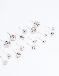 Rose Gold Classic Diamante Graduating Earring 12-Pack