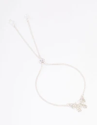 Silver Paved Butterfly Toggle Bracelet