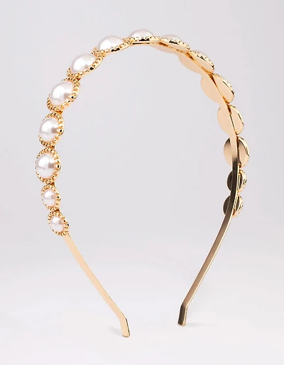 Gold Dome Pearl Headband