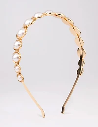 Gold Dome Pearl Headband