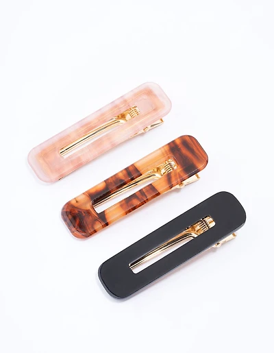 Acrylic Marble Hair Clips 3- Pack