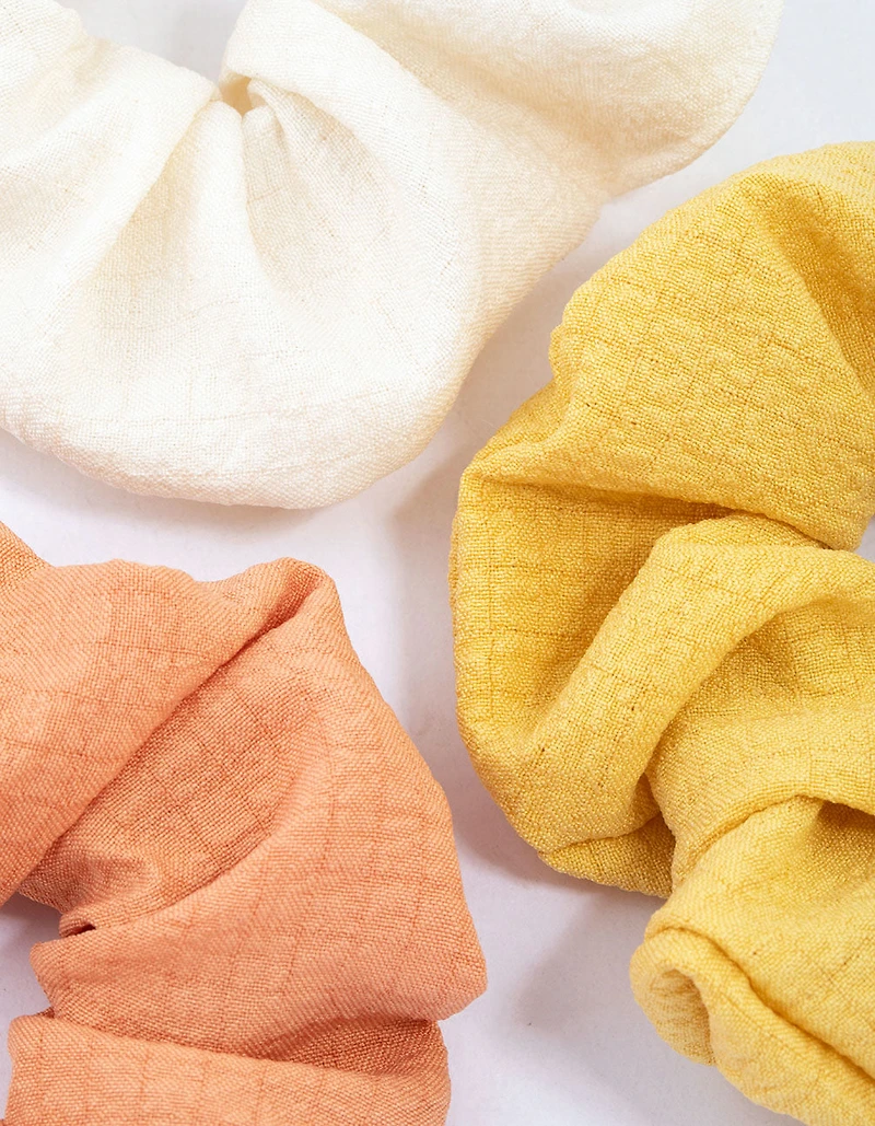 Fabric Texture Hair Scrunchie Pack
