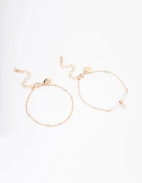 Paquet de bracelets en perles d’or
