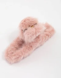 Pink Ultra Fluffy Hair Claw Clip