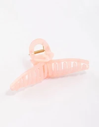 Pink Acrylic Large Heart Hoop Hair Claw Clip
