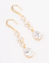 Gold French Pear Drop Earrings
