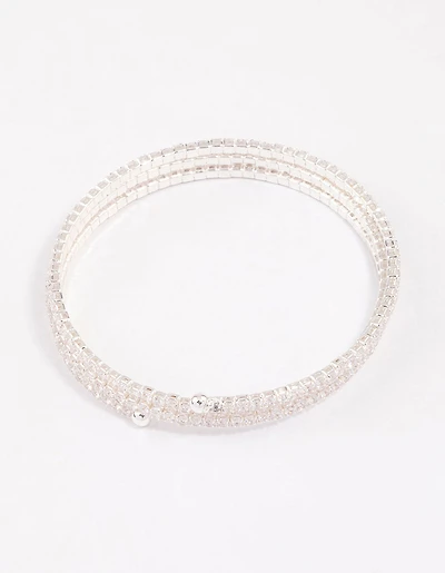 Silver Plated Triple Cup Chain Marquise Wrist Cuff