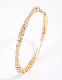 Gold Plated Twisted Cup Chain Wrist Cuff