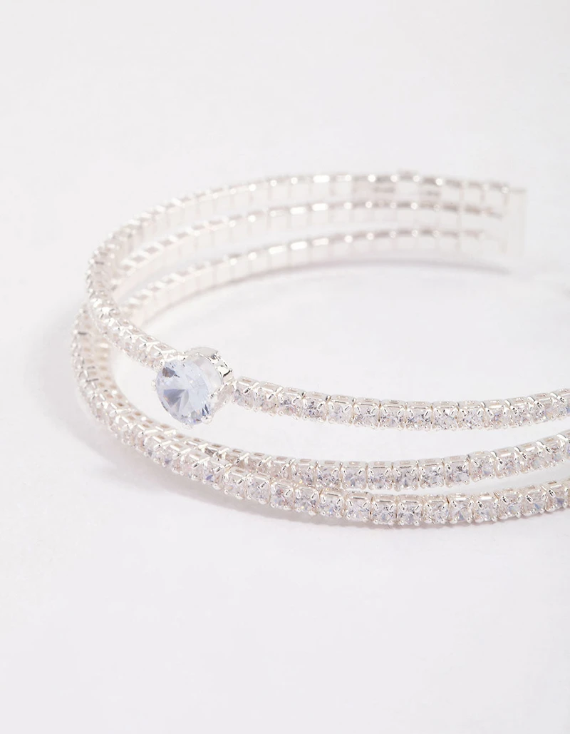Silver Plated Cup Chain Wrist Cuff