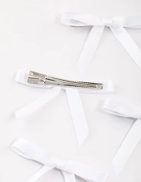 Fabric Mini Satin Hair Bows 4-Pack
