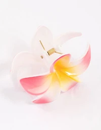 Pink Frangipani Hair Claw Clip
